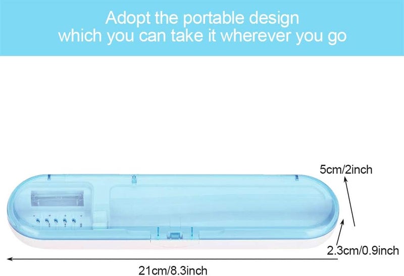 woobles Antibacteria UV Light Portable Toothbrush Sterilizer Sanitizer Cleaner Disinfection (Blue) - Image 4